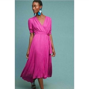 Anthropologie Maeve Breanna Magenta Wrap Dress